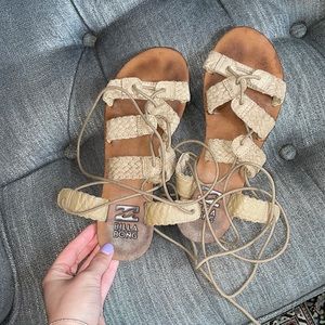 Gently used Billabong Wrap/tie sandals